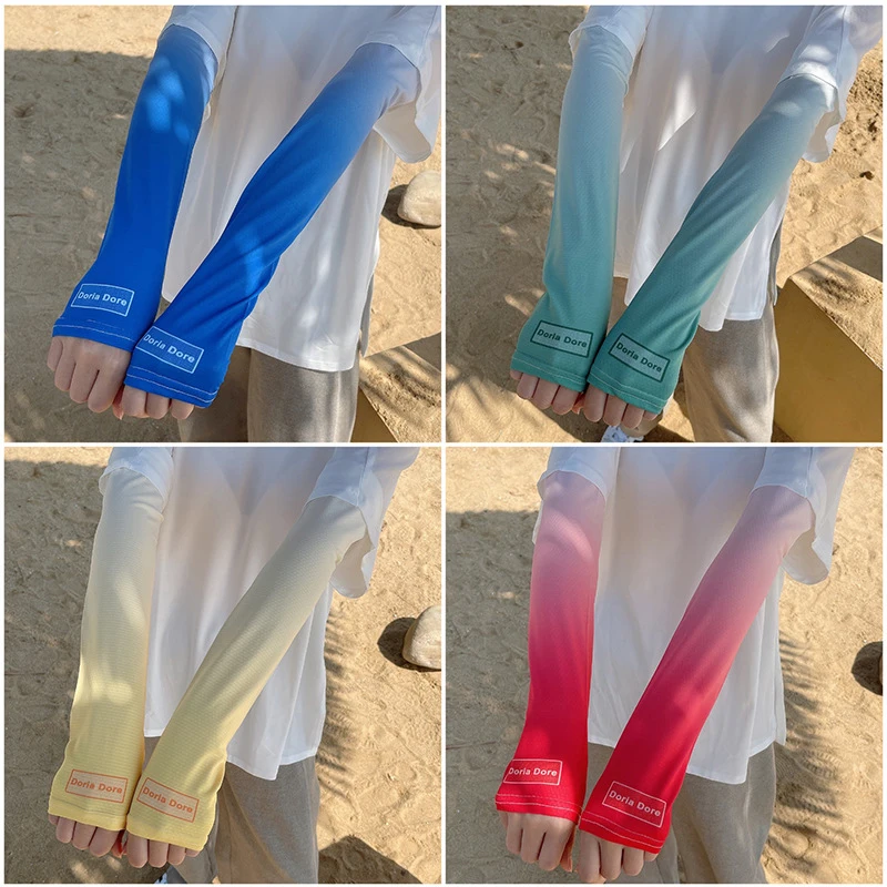 Ice Silk Arm Sleeve Casual Sports Sunscreen Cover Cuff Summer Cycling Driving Breathable Sun Protection Gloves |
