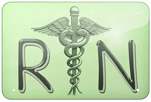 

Metal Sign Registered Nurse Symbol 8" x 12"