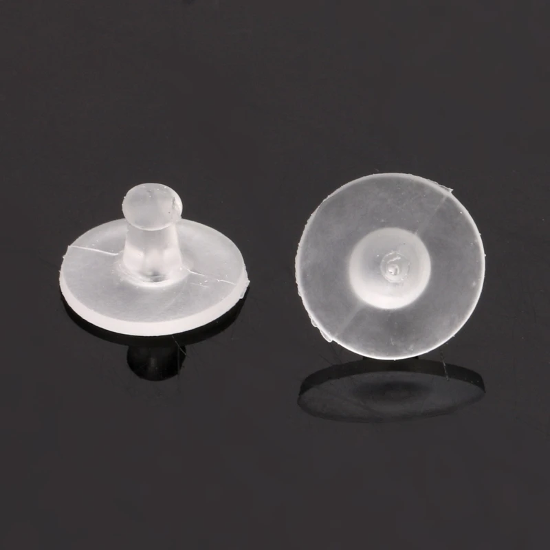 100 шт. прозрачная резиновая серьга безопасная задняя цилиндрическая муфта мягкая