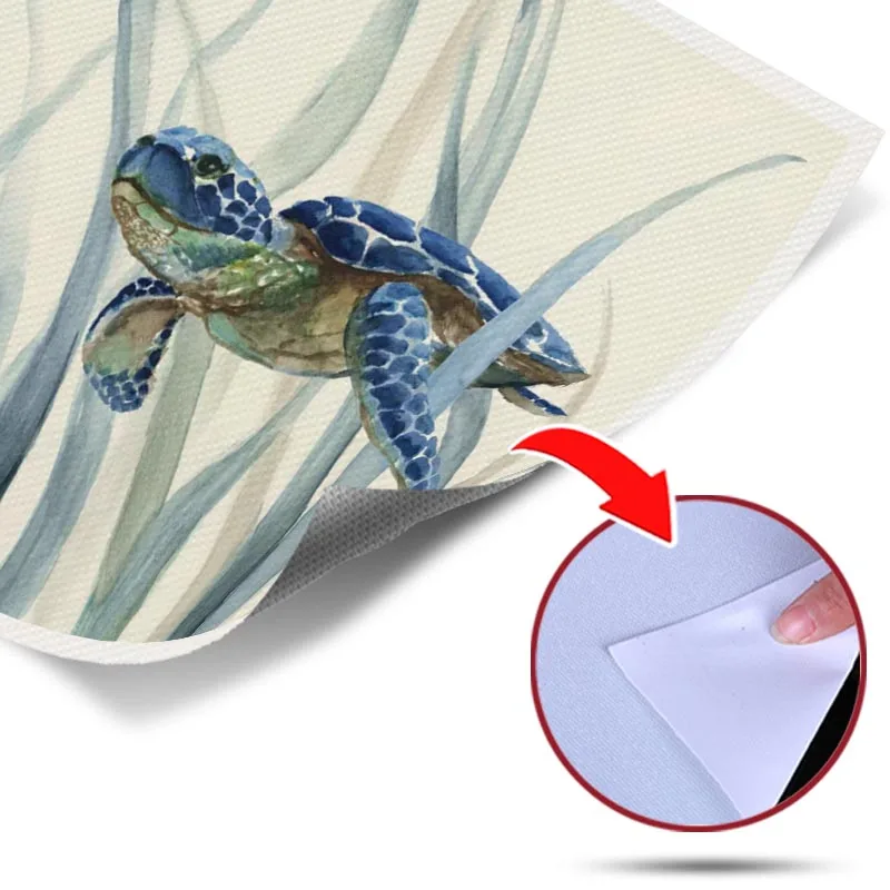 

Picture Canvas Printed Painting Turtle In Seagrass Wall Art Poster for Living Room Decor No Frame