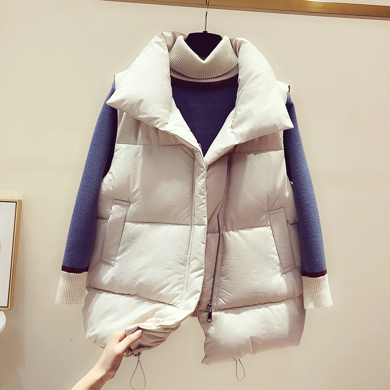 Женский Теплый жилет без рукавов бежевая черная зеленая безрукавка с подкладкой