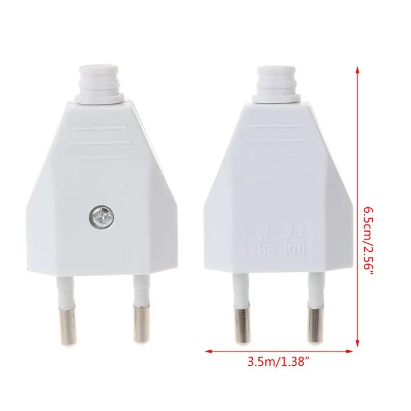 2 шт. немецкий тип Европейский 2-контактный разъем сетевые кабели 2.5A 220V
