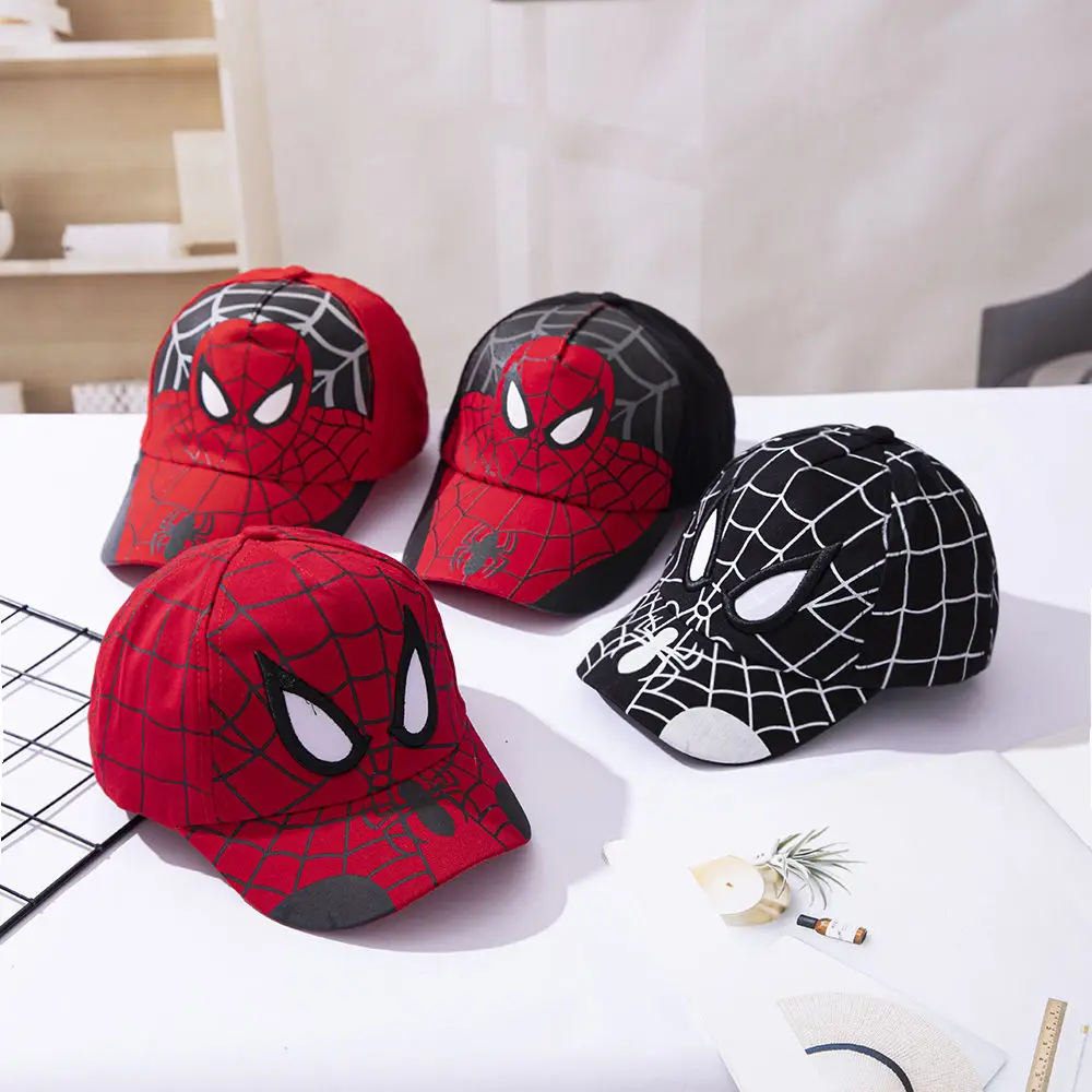 

2021 Anime Cute Spiderman Kids Hats For Boys Girls Summer Autumn Baby Baseball Cap Children's Hip Hop Sun Hat Child Visor Caps