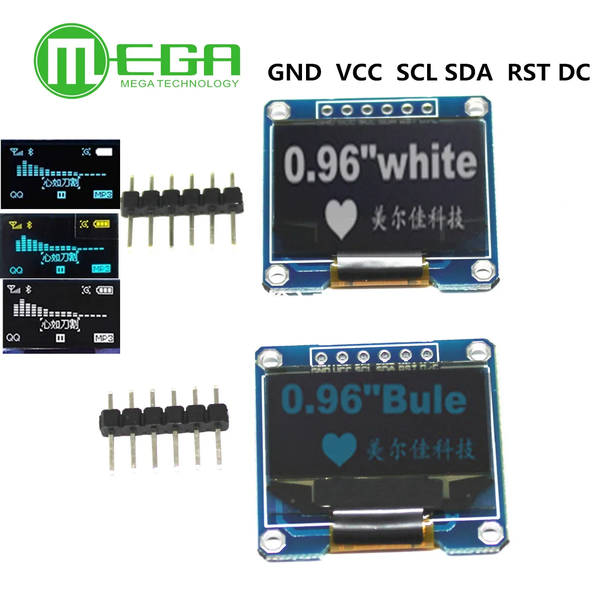 10 шт. 0 96 &quotсиний дюйма O светодиодный модуль Новый 128X64 Светодиодный ЖК для Arduino GND