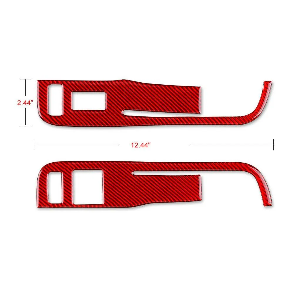 

2pcs Window Control Switch Cover Car Carbon Fiber DIY Decor New Practical