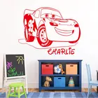 Персонализированное имя Молния Маккуин стикер на стену автомобиля винил домашний Декор дети мальчик комната наклейки с рисунками игровая комната на заказ росписи 2015