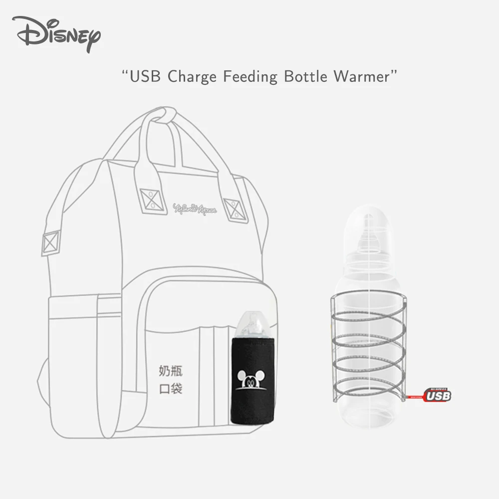 Дисней подгузник рюкзак сумка USB бутылка изоляция пеленки мешок Минни Микки