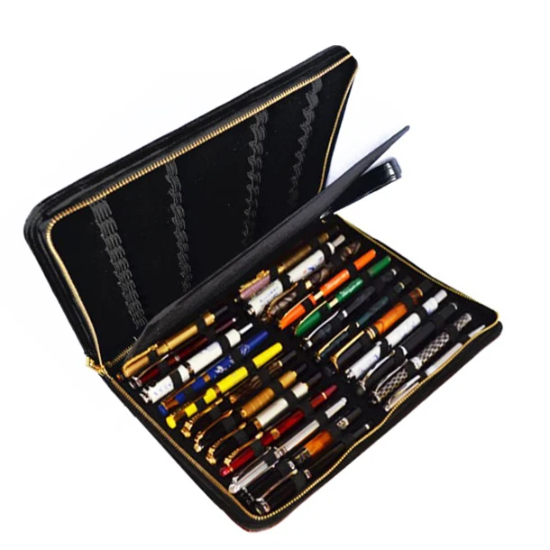 12/48pcs Leather Fountain Pen Storage Bag Boutique Personalized Stationery Pen Pencil Bag Stationery Containers