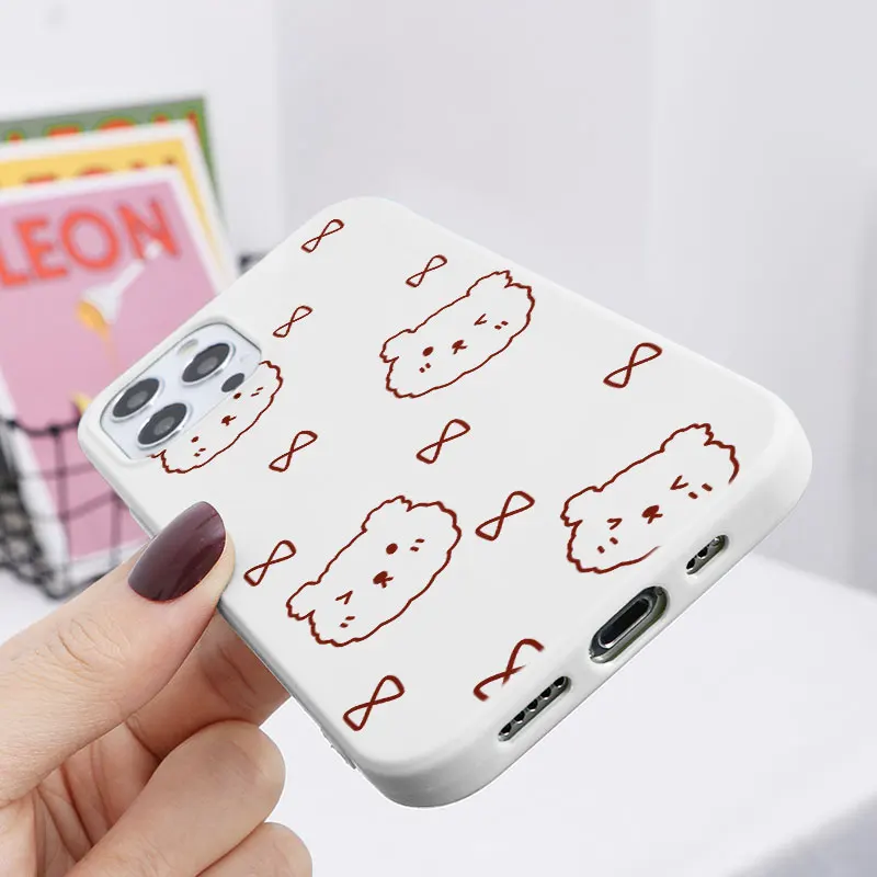 

Cute Bear Phone Case For iPhone 12 11 Pro Max XR XS Max 6 6S 7 8 Plus X 12mini 5 5S SE 2020 7Plus Cases Soft Silicone Back Cover