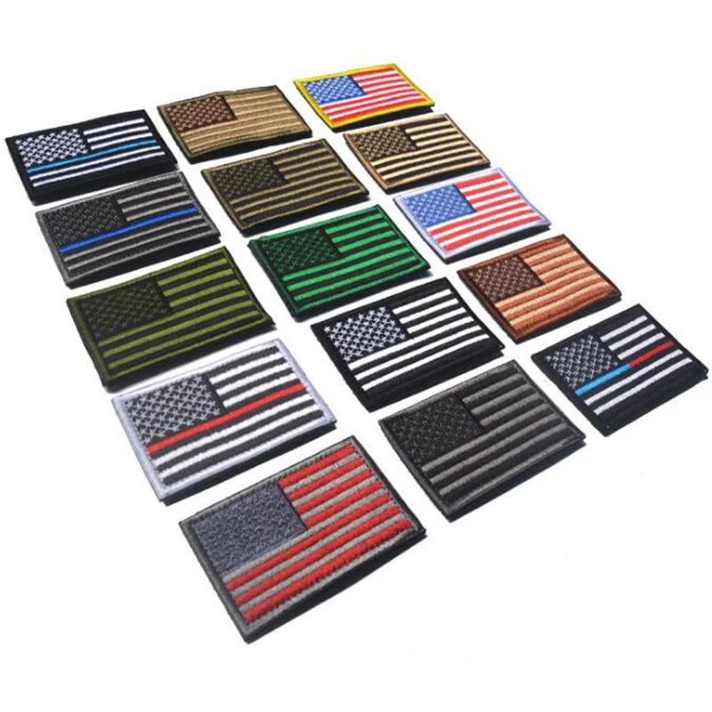 Дропшиппинг тактические значки с американским флагом вышитые наклейки палка на