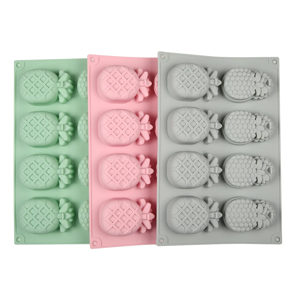 

8 Cavity Cube Pineapple Shape Silicone Mold for Cake Decorating Tools DIY Handmade Dessert Cake Moulds for Kitchen Baking Tools