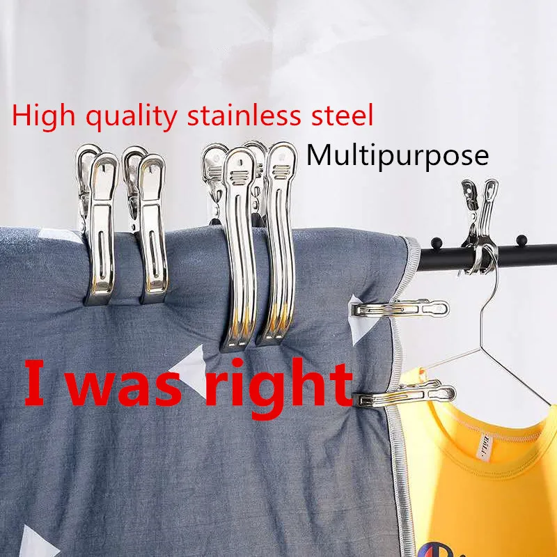 

5/10 Pc Clothes Pins Antiskid Stainless Steel Windproof Clothes Drying Hanger Clothespins Clothes Clips Clothes Pegs Photo Clips