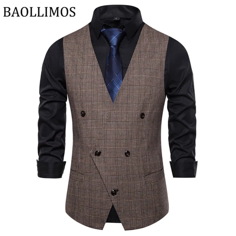 2019 брендовая мужская жилетка куртка без рукавов серый винтажный твидовый жилет