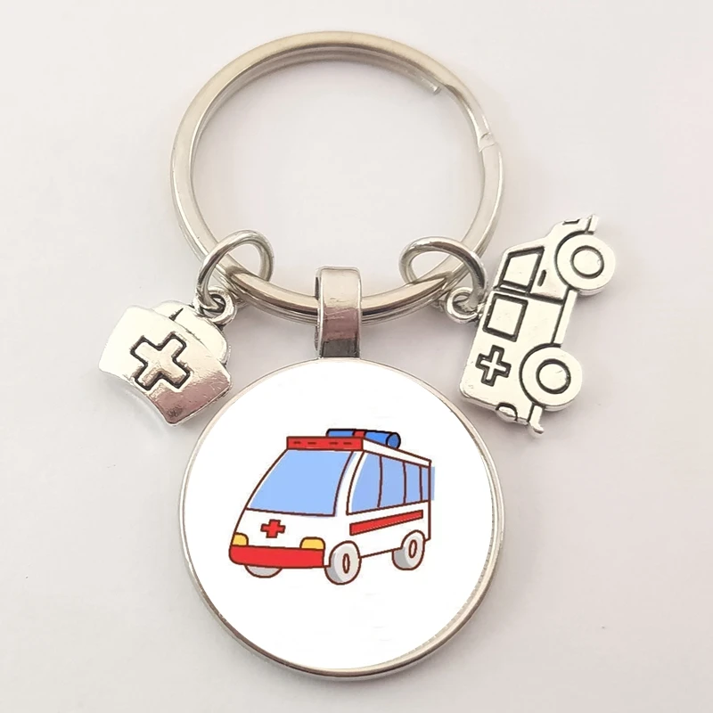 Новый набор для медицинских ключей скорой помощи ювелирный брелок со стеклянной