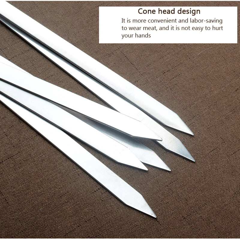 6 шт. на открытом воздухе Нержавеющая сталь вилка для барбекю с деревянной ручкой