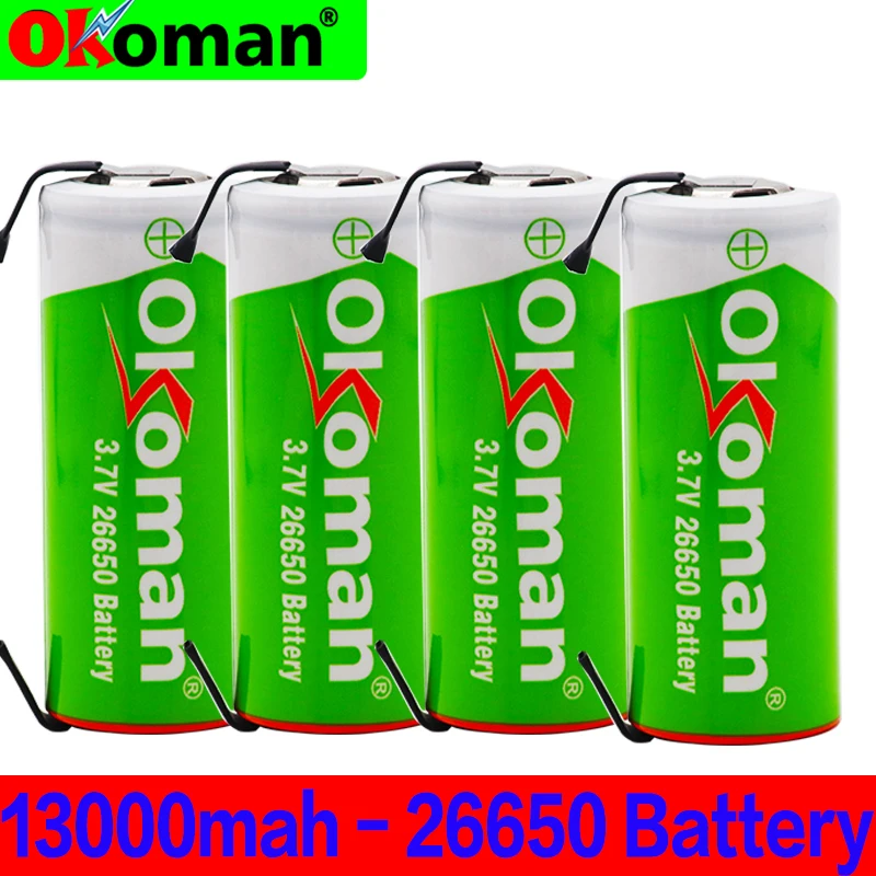 100% Оригинальный 26650 3 7 v 13000mah 18650 Литий Перезаряжаемые Батарея для електричюеского