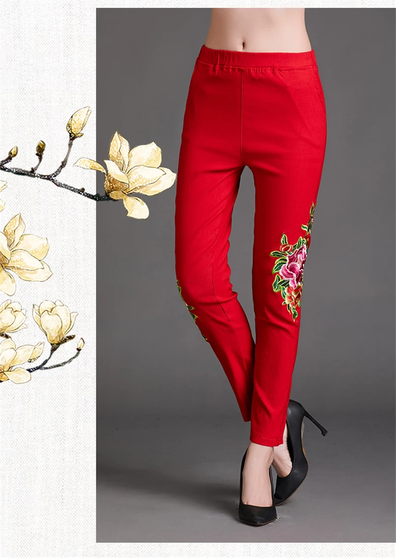 Брюки женские в этническом стиле повседневные брендовые элегантные