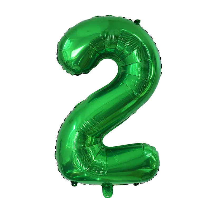 32inch Green Number Balloon Digital 0 1 2 3 4 5 6 7 8 9 Aluminum Foil Ballon for Kids Birthday Party Decoration Safari Wild One | Дом и сад