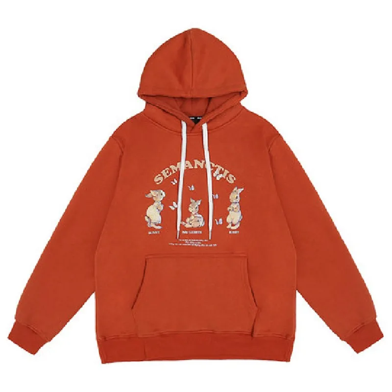Harajuku Oversized Autumn Winter Printed Women Sweetshirts Hoodie Korean Style Loose Long Sleeve Retro Clothes Hooded Sweatshirt