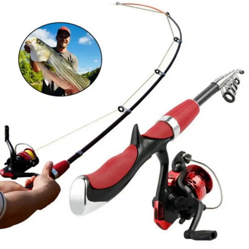

2021 Fishing Rod and Reel Set Casting Fishing Rods Carbon Ultra Light Rod with Mini Spinning Reels Fishing Tackle Set