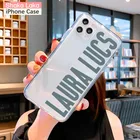 Чехол для телефона с именем на заказ для iPhone 11, 7, 8 Plus, 11 Pro Max, SE 2020, силиконовый чехол для девочек 12 Mini, X, XS, XR, чехол сделай сам