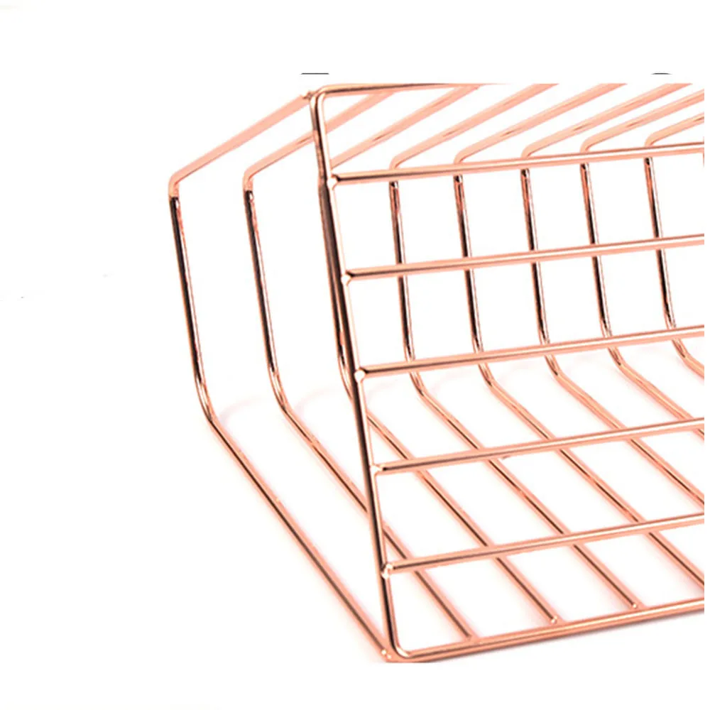 

Metal Bookshelf Office Desktop Book Block Magazine Notebook Storage Rack Nordic Rose Gold Black Gold Iron Organizer Shelf