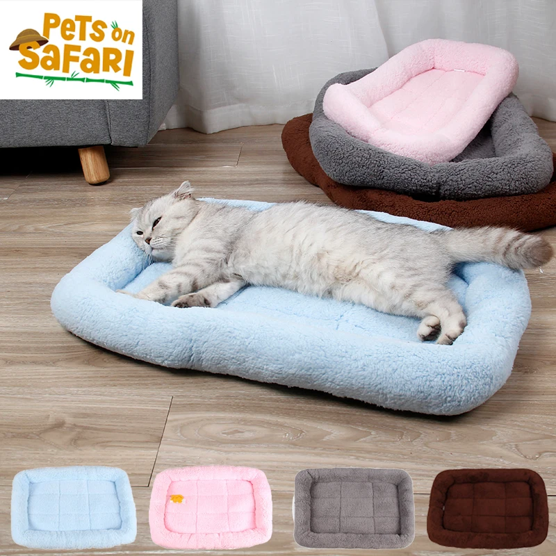 

Soft Plush Multi-colored Pet Bed Comfortable Sofa Car Square Dog Cat Mat Durable Pet House Nest