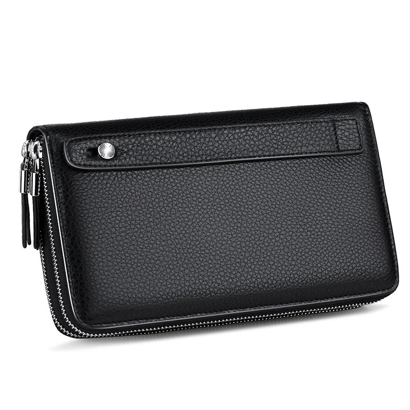 Сумка-клатч WilliamPOLO Мужская из натуральной кожи с двойной молнией | Багаж и сумки