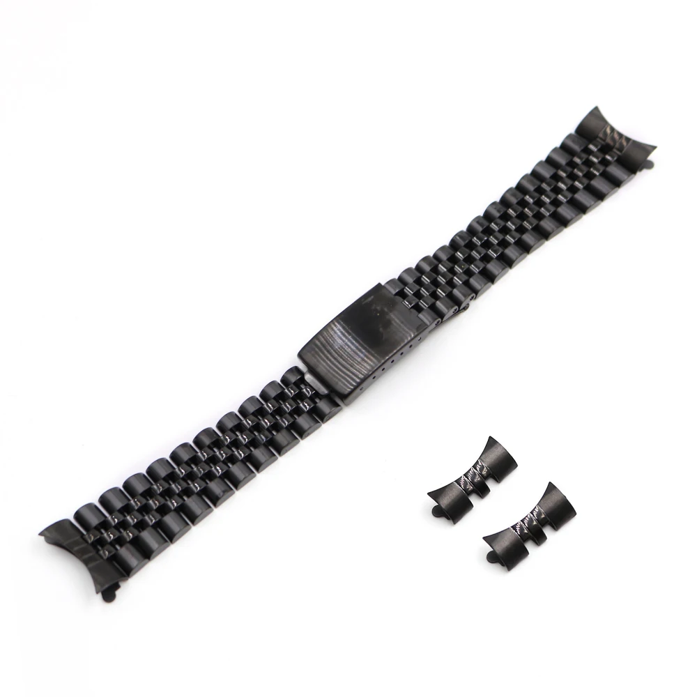 Rolamy 13 17 19 20 22mm Wholesale Hollow Curved End Solid Screw Links Replacement Watch Band Strap Old Style Jubilee Dayjust
