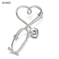 dcarzz gold stethoscope pin medical brooch vintage jewelry nurse doctor graduate students crystal romantic lapel pins women gift