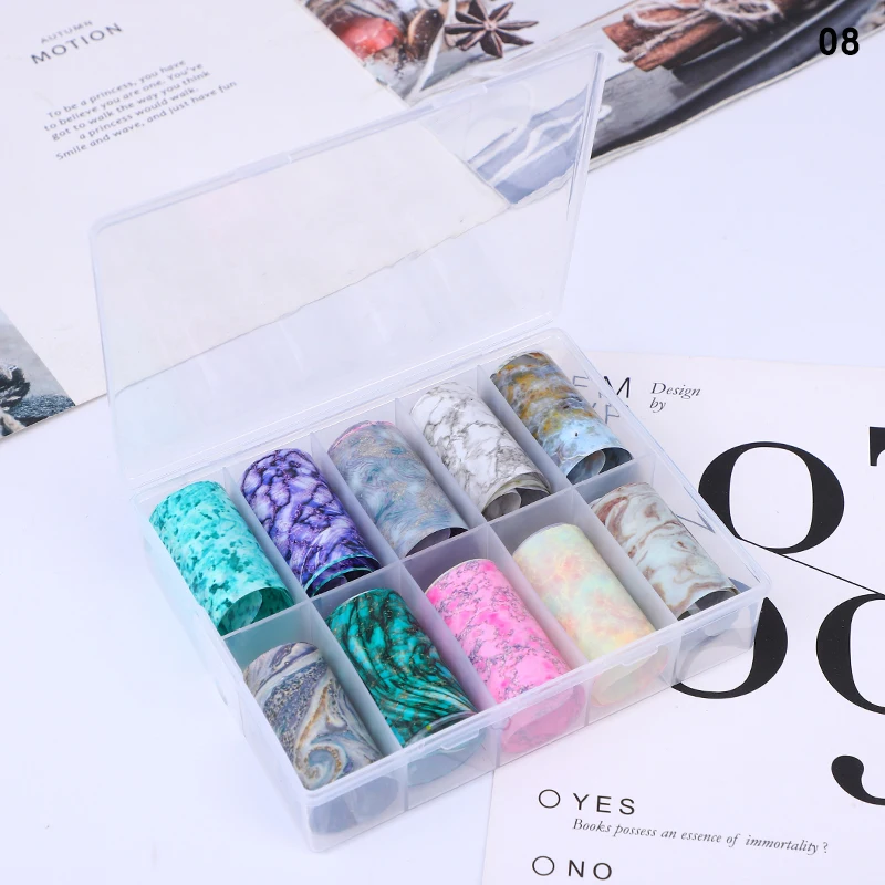 

WH 4X100cm Holographic Nail Art Transfer Foils Stickers Charm Slider Decal Hot Stamping Foil Decoration Accessories Tool