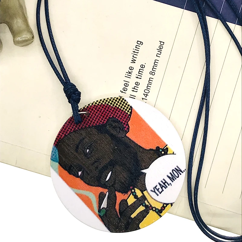 C Девушка деревянная подвеска ожерелье Модные женские ювелирные изделия