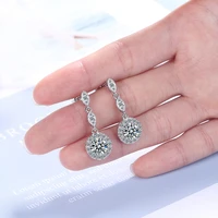 new fashion multi node long drop earrings shiny crystal zircon round pendants charming female dangle earring piercing jewelry