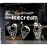 sweet ice cream store window sticker door wall drink food shop sticker advertising poster wall sticker store sticker