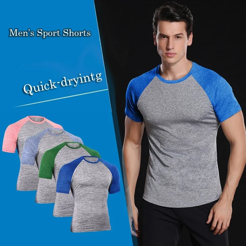 

New Fashion Clothing Fitness Running T Shirt Men O-neck T-shirt Cotton Bodybuilding Sport Shirts Tops Gym Men T Shirt