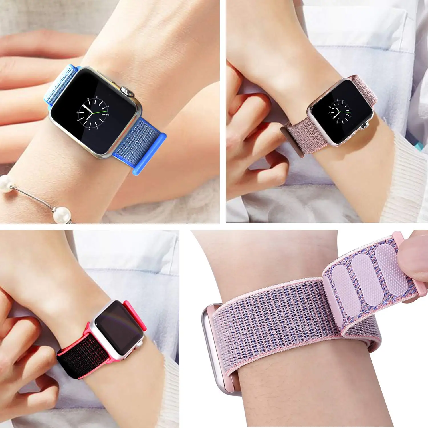 Ремешок для наручных часов Apple Watch Series 5 4 40 мм 44 браслет нейлоновый Браслет спортивный бесшовный ремешок для iwatch серии 3/2/1 38 мм 42 мм аксессуары