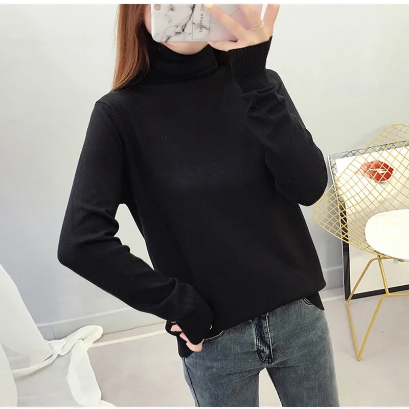 Turtleneck Women Sweater Winter Warm Female Jumper Thick Christmas Sweaters Ribbed Knitted Pullover Top Pull Hiver Femme | Женская