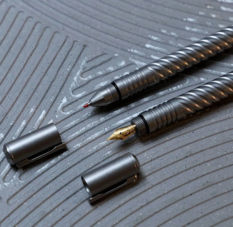 Тактическая ручка из титанового сплава 2 в 1 сменная шариковая и перьевая