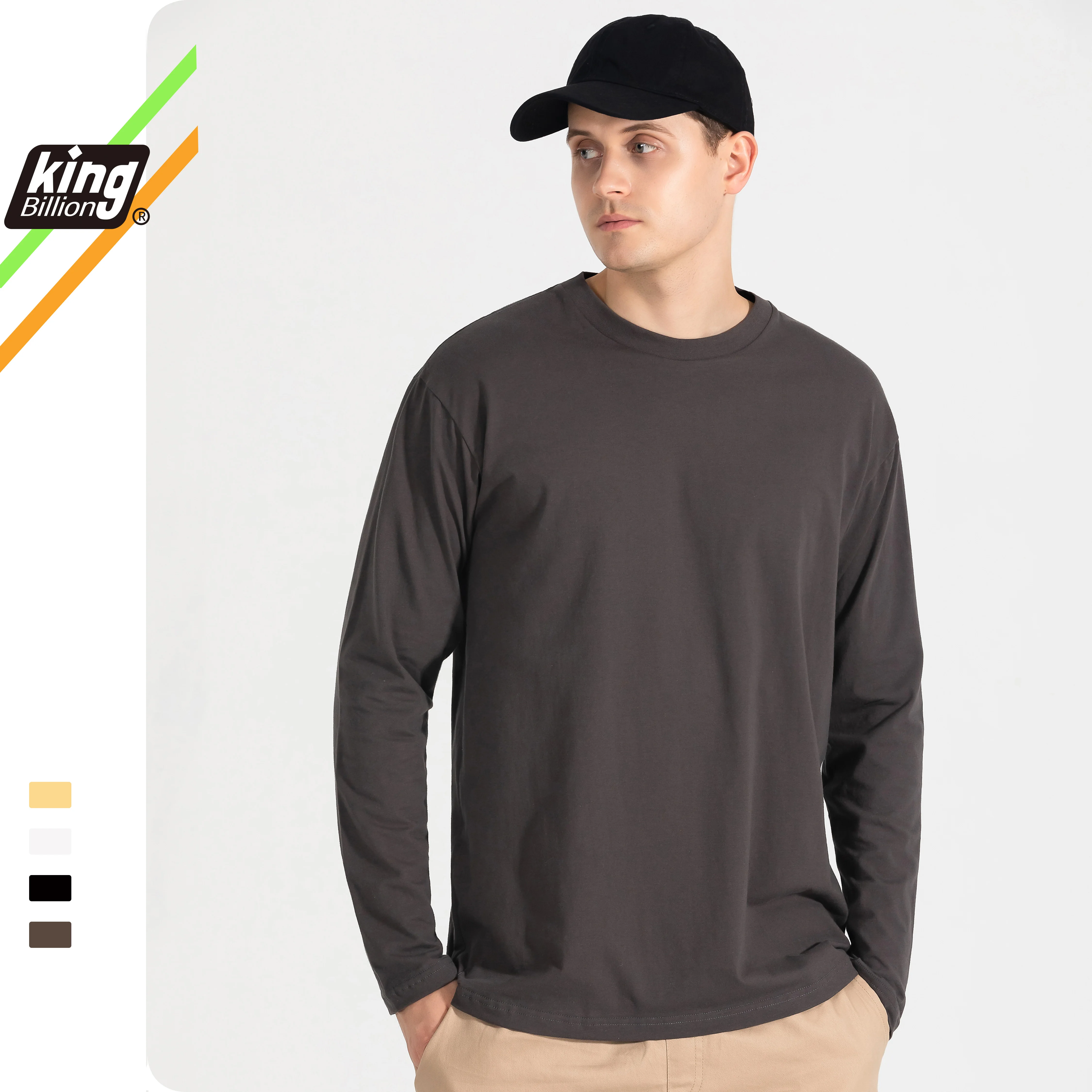 

Толстая Мужская футболка из 100% хлопка KB 2021 200G, Мужская футболка с коротким рукавом, однотонная мужская футболка с длинным рукавом, мужские ф...