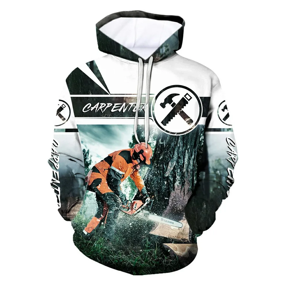 

3D Print Funny Lumberjack Firemen Print Pullover Sleeve Streetwear Children's Clothing Spring and Autumn Sweatshirt