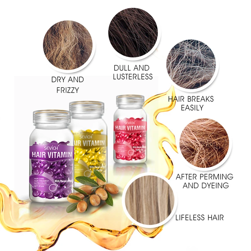

Hair Care Capsules Repair Hair Perm Damaged Hair Essence Soft Hair Care Anti-Frizz Essential oil Hair Mask keratina