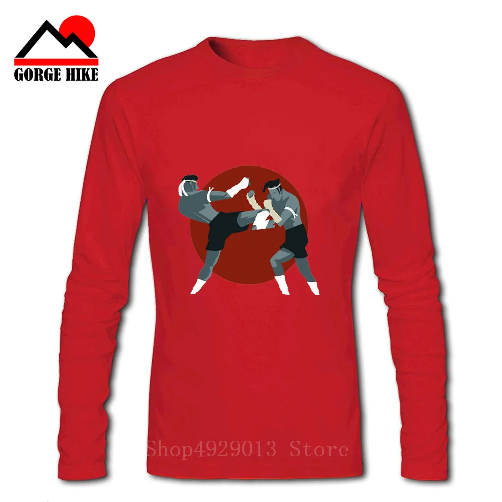 2019 3D Thailand Boxing Fight MMA Thai kung fu T-Shirt Gym Long Sleeves Sport Muay Cotton Breathable T Shirt Men Kick Boxer | Мужская