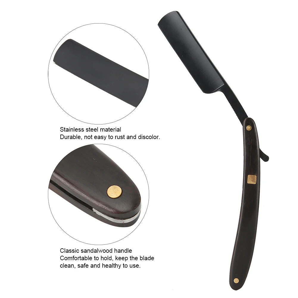 Ручка из сандалового дерева винтажная прямая ручная бритва бритвенный