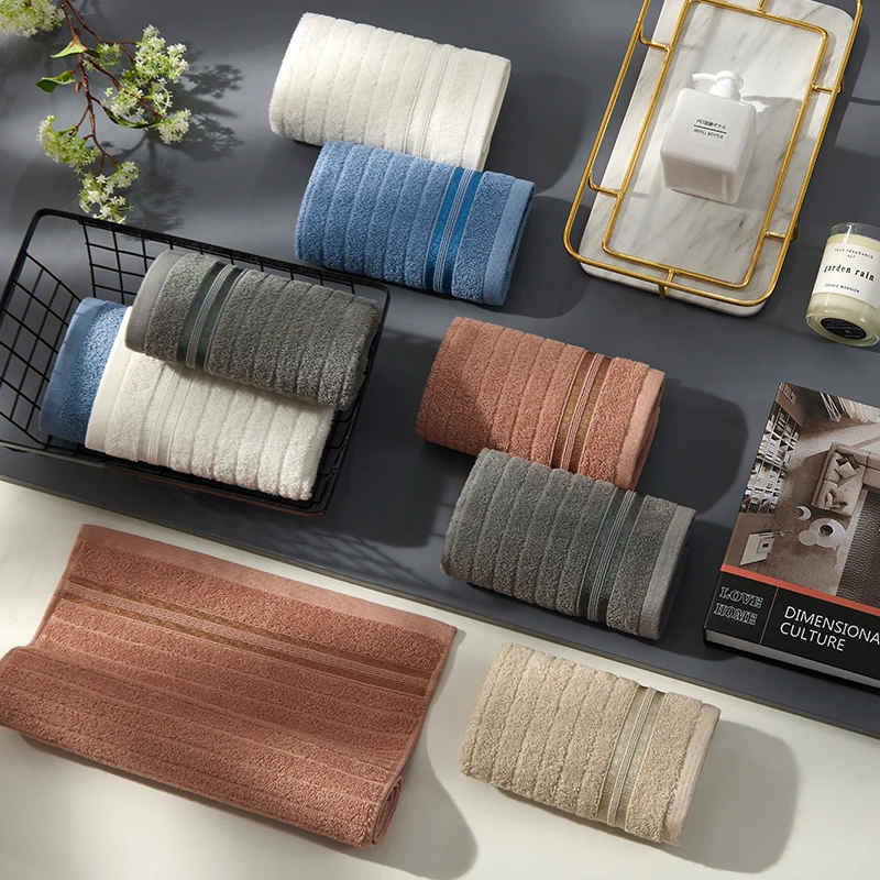 

ELKA Soft Towels 100% Cotton Bath Towel Hand Towel Face Towel Highly Absorbent Hotel High Quality for Bathroom