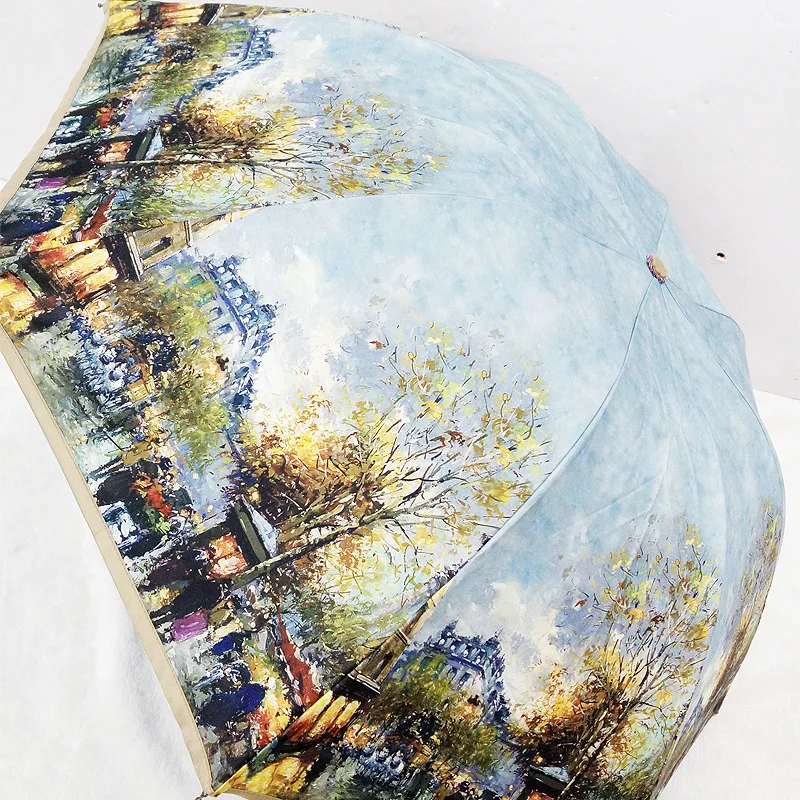 Складной зонт с рисунком Ван Гога китайские художественные Зонты сакуры зонтик