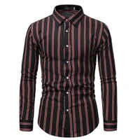 zogaa shirt men new youth business slim long sleeved striped leisure trendy all match daily male youth large size basic chic hot