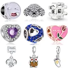 Панковские бусины из сплава, ананас, звезды, сердца, улыбка, собака, Сова, хрустальные бусины, подходят для браслетов Pandora, женские браслеты DIY