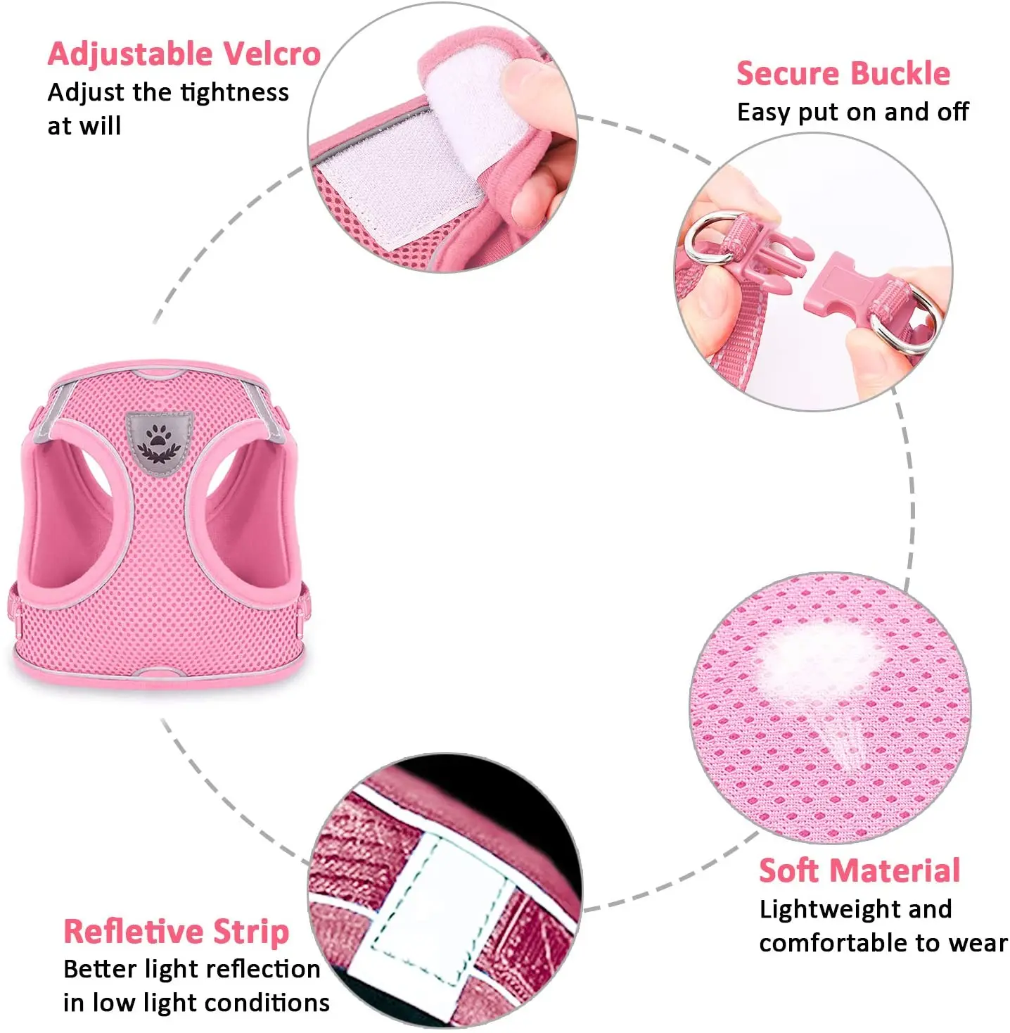 Воздухопроницаемая сетчатая шлейка для маленьких собак и щенков|Ошейники