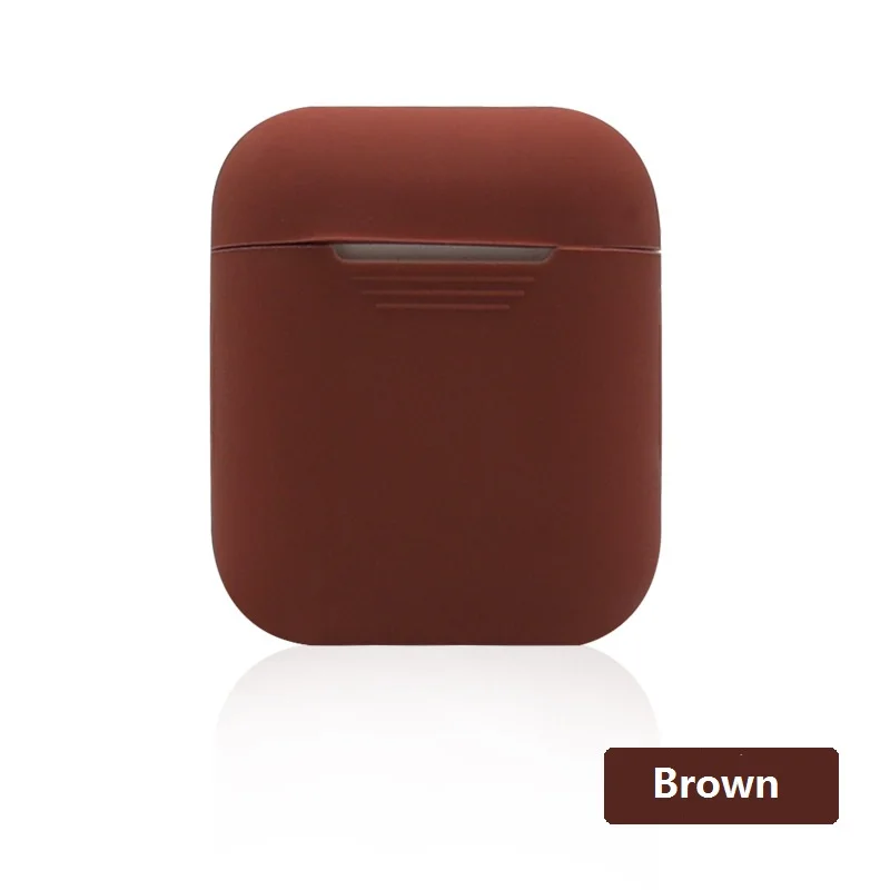 Brown ТПУ силиконовый Bluetooth беспроводной чехол для наушников Защитный чехол для Airpods кожа аксессуары для Apple Airpods зарядная коробка - Цвет: Brown