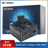 iwongou pc power supply unit 500 watt max for gaming desktop computer 24pin 12v atx 500w source gamesd500 psu